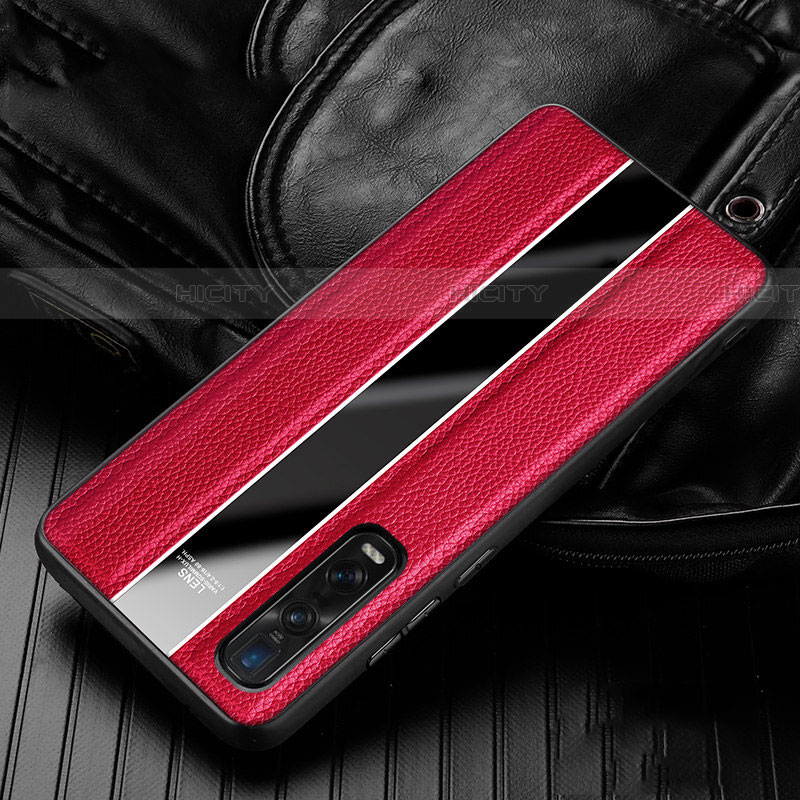 Coque Silicone Gel Motif Cuir Housse Etui S04 pour Oppo Find X2 Pro Plus