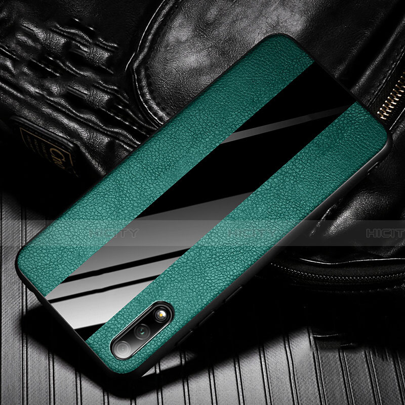 Coque Silicone Gel Motif Cuir Housse Etui S05 pour Huawei Honor 9X Vert Plus