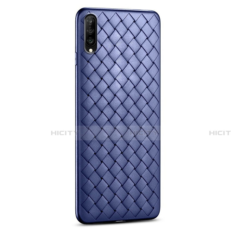 Coque Silicone Gel Motif Cuir Housse Etui S06 pour Huawei Honor 9X Pro Bleu Plus