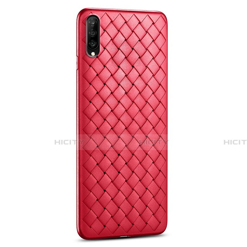 Coque Silicone Gel Motif Cuir Housse Etui S06 pour Huawei Honor 9X Pro Rouge Plus