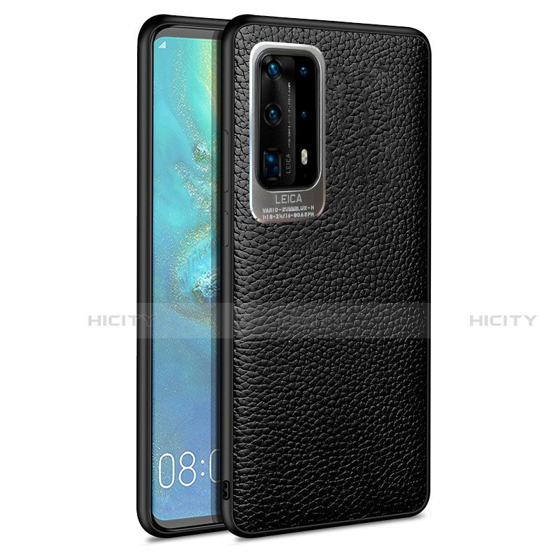 Coque Silicone Gel Motif Cuir Housse Etui S08 pour Huawei P40 Pro+ Plus Noir Plus