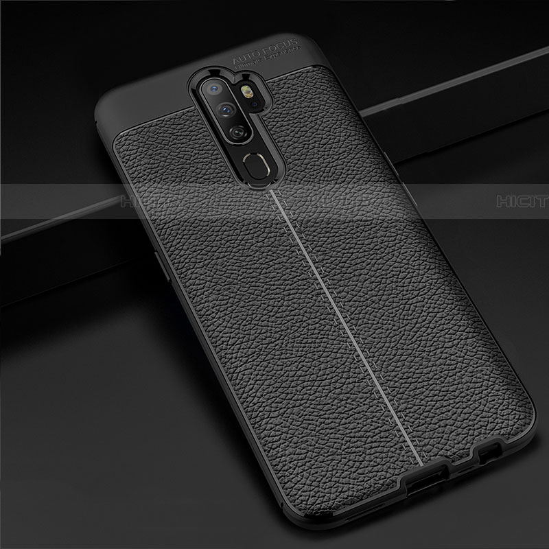 Coque Silicone Gel Motif Cuir Housse Etui S08 pour Oppo A5 (2020) Plus