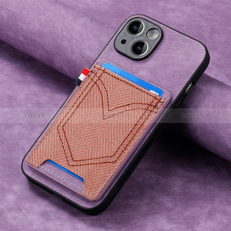 Coque Silicone Gel Motif Cuir Housse Etui SD1 pour Apple iPhone 13 Violet Clair Plus