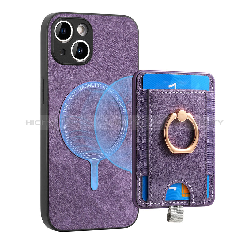 Coque Silicone Gel Motif Cuir Housse Etui SD1 pour Apple iPhone 14 Plus Violet Clair Plus