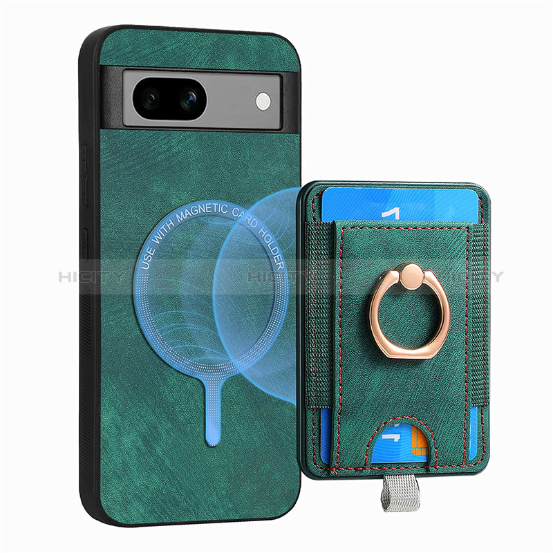 Coque Silicone Gel Motif Cuir Housse Etui SD1 pour Google Pixel 7a 5G Vert Plus