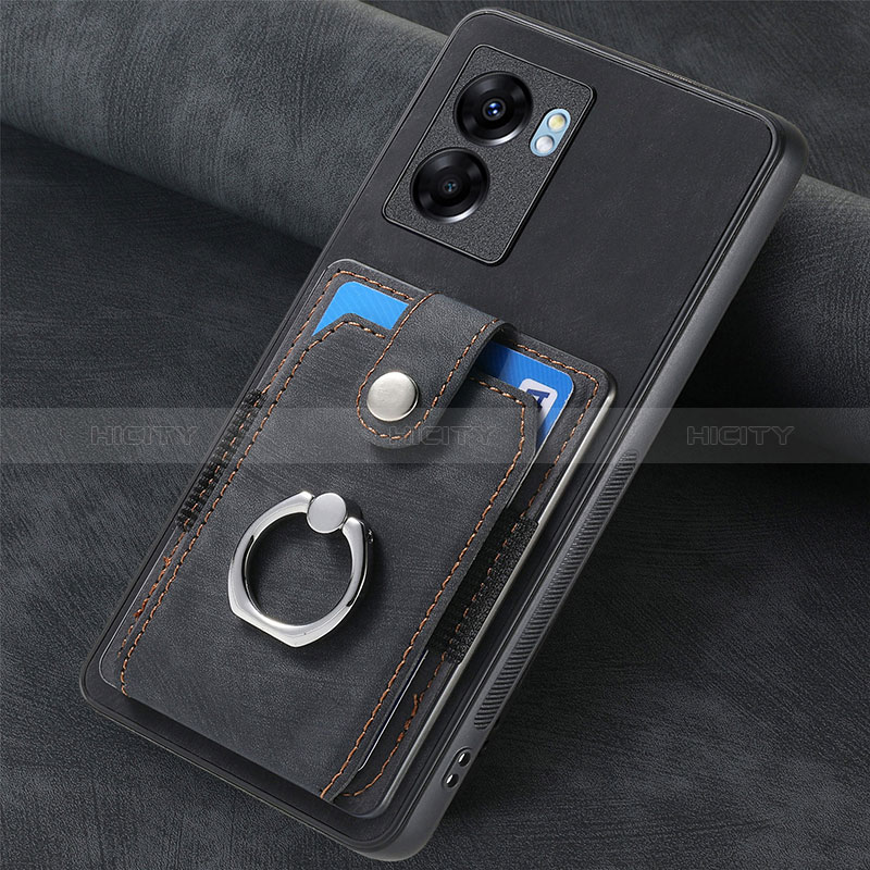 Coque Silicone Gel Motif Cuir Housse Etui SD1 pour OnePlus Nord N300 5G Noir Plus