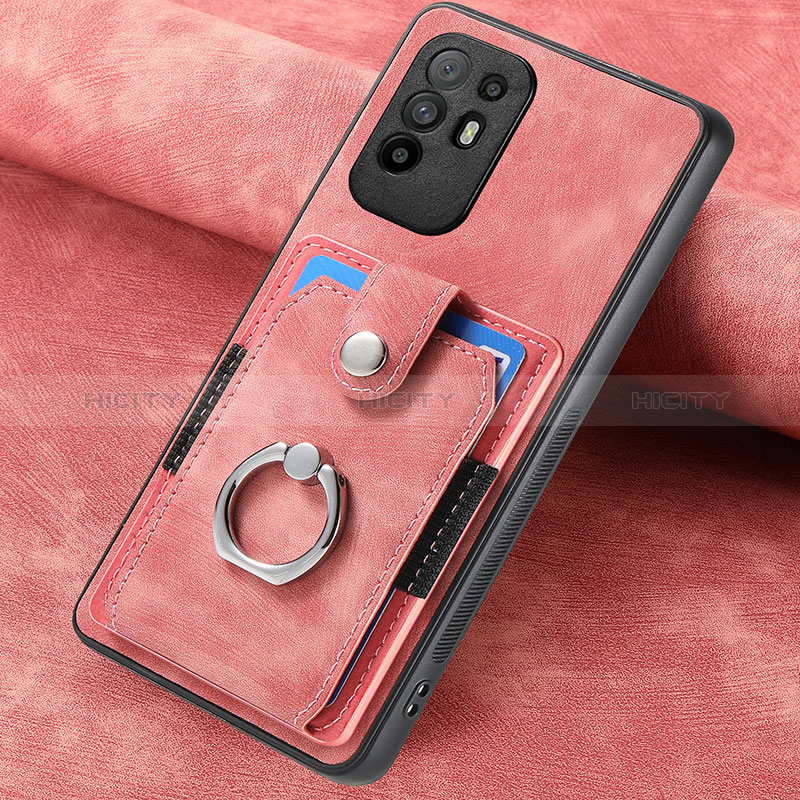 Coque Silicone Gel Motif Cuir Housse Etui SD1 pour Oppo A94 5G Rose Plus