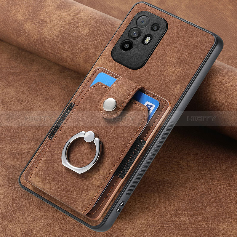 Coque Silicone Gel Motif Cuir Housse Etui SD1 pour Oppo A95 5G Marron Plus