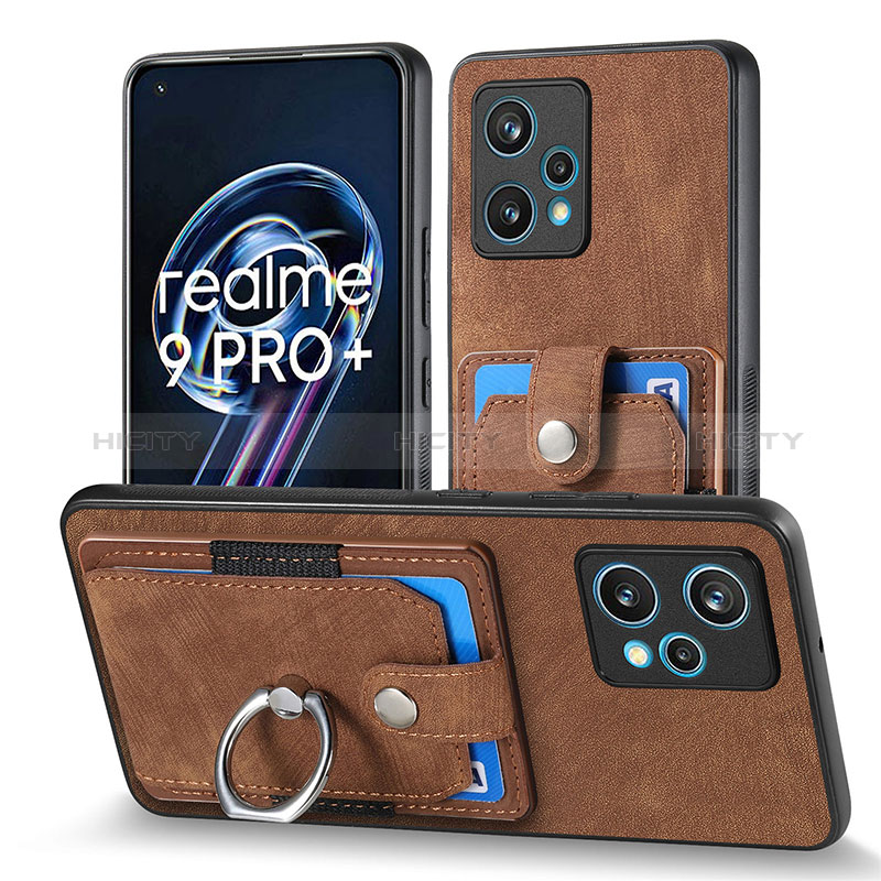 Coque Silicone Gel Motif Cuir Housse Etui SD1 pour Realme 9 4G Marron Plus