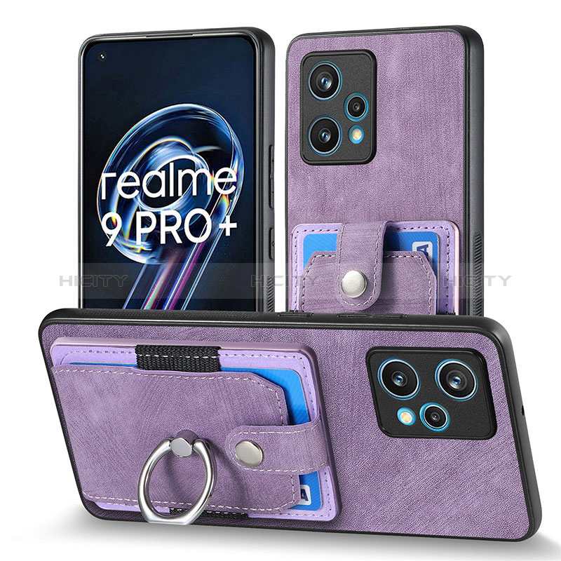 Coque Silicone Gel Motif Cuir Housse Etui SD1 pour Realme 9 Pro+ Plus 5G Violet Clair Plus