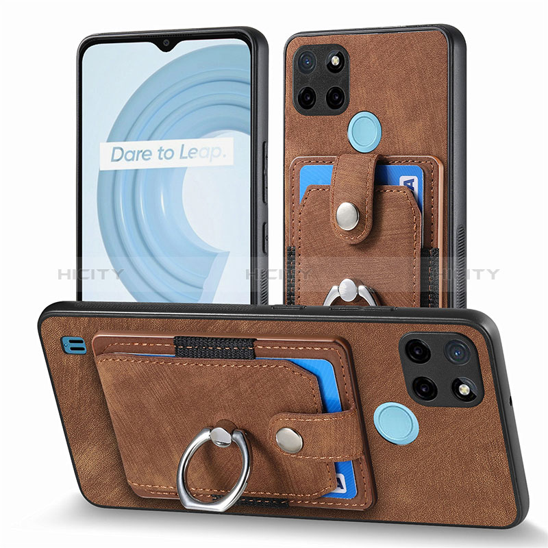 Coque Silicone Gel Motif Cuir Housse Etui SD1 pour Realme C25Y India Plus