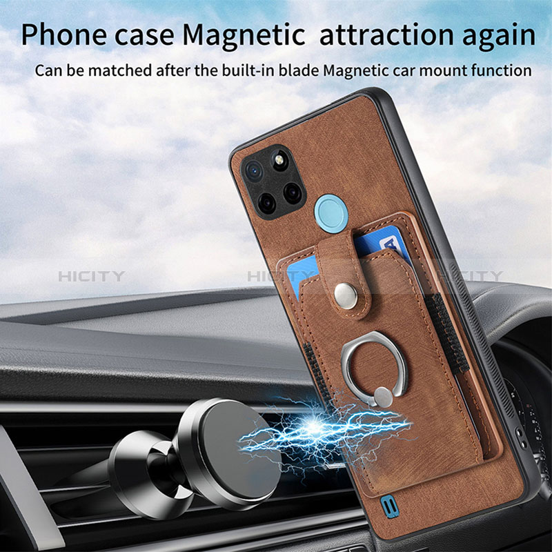 Coque Silicone Gel Motif Cuir Housse Etui SD1 pour Realme C25Y Plus