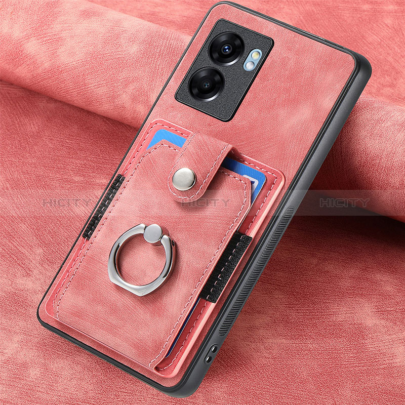 Coque Silicone Gel Motif Cuir Housse Etui SD1 pour Realme Narzo 50 5G Rose Plus