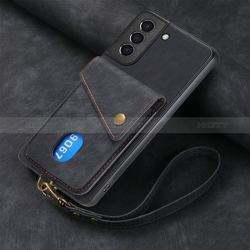 Coque Silicone Gel Motif Cuir Housse Etui SD1 pour Samsung Galaxy S22 Plus 5G Noir Plus