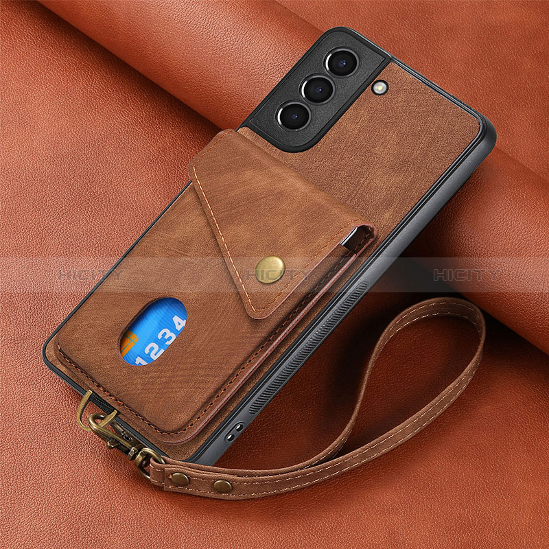 Coque Silicone Gel Motif Cuir Housse Etui SD1 pour Samsung Galaxy S23 Plus 5G Marron Plus