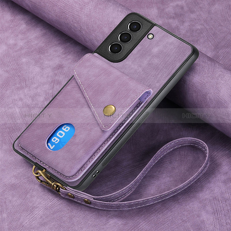 Coque Silicone Gel Motif Cuir Housse Etui SD1 pour Samsung Galaxy S23 Plus 5G Violet Clair Plus