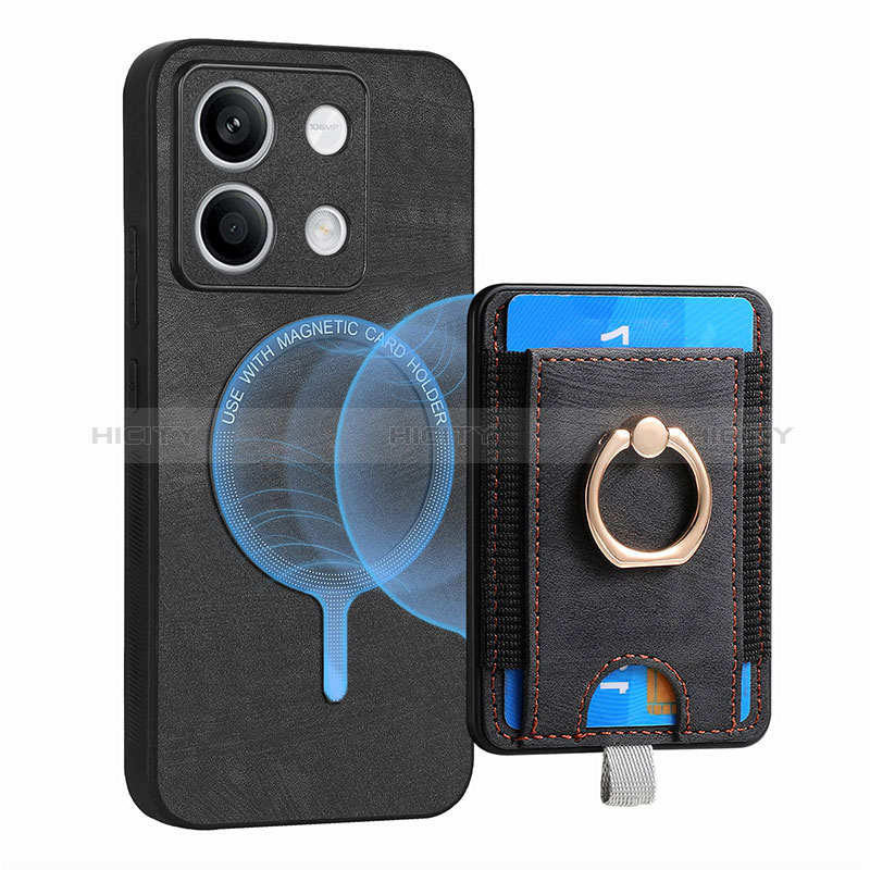 Coque Silicone Gel Motif Cuir Housse Etui SD1 pour Xiaomi Redmi Note 13 5G Noir Plus