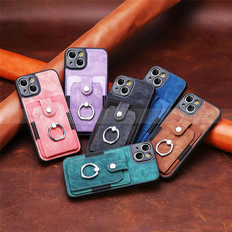 Coque Silicone Gel Motif Cuir Housse Etui SD10 pour Apple iPhone 15 Plus