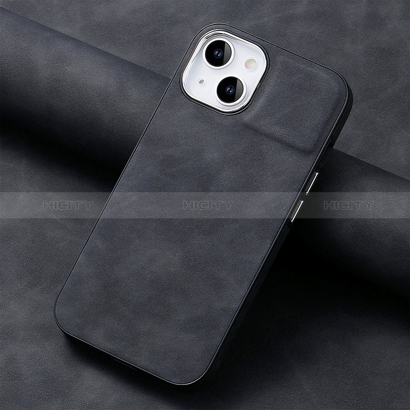 Coque Silicone Gel Motif Cuir Housse Etui SD13 pour Apple iPhone 13 Noir Plus