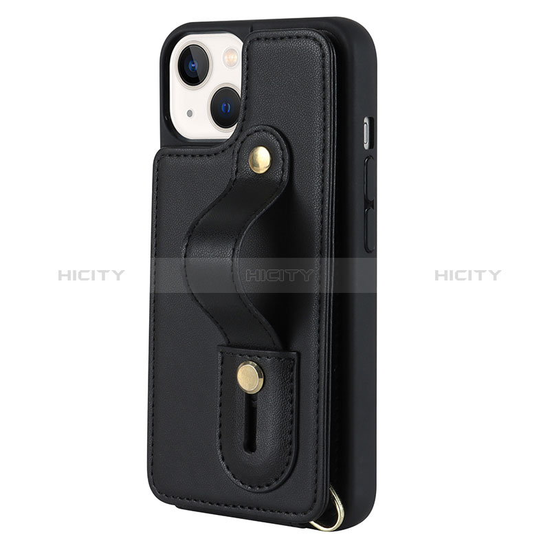 Coque Silicone Gel Motif Cuir Housse Etui SD14 pour Apple iPhone 14 Plus Noir Plus