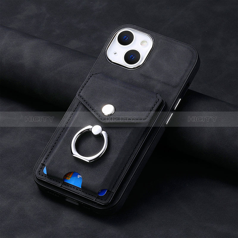 Coque Silicone Gel Motif Cuir Housse Etui SD15 pour Apple iPhone 13 Noir Plus