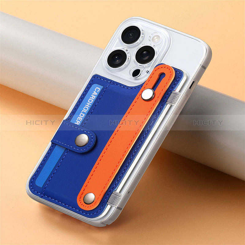 Coque Silicone Gel Motif Cuir Housse Etui SD19 pour Apple iPhone 14 Pro Max Bleu Plus