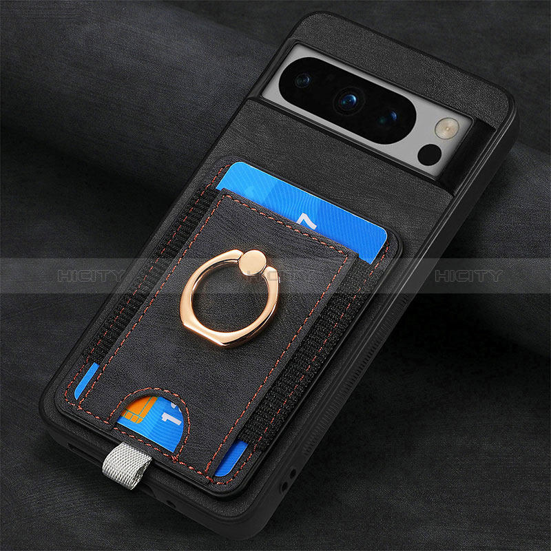 Coque Silicone Gel Motif Cuir Housse Etui SD2 pour Google Pixel 8 Pro 5G Plus