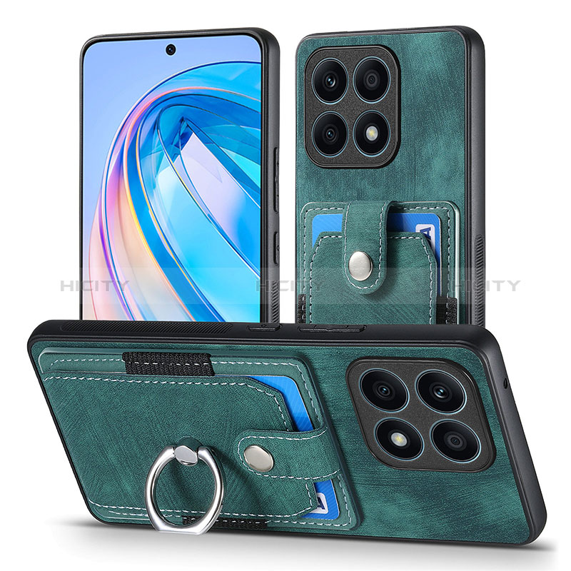 Coque Silicone Gel Motif Cuir Housse Etui SD2 pour Huawei Honor X8a 4G Vert Plus