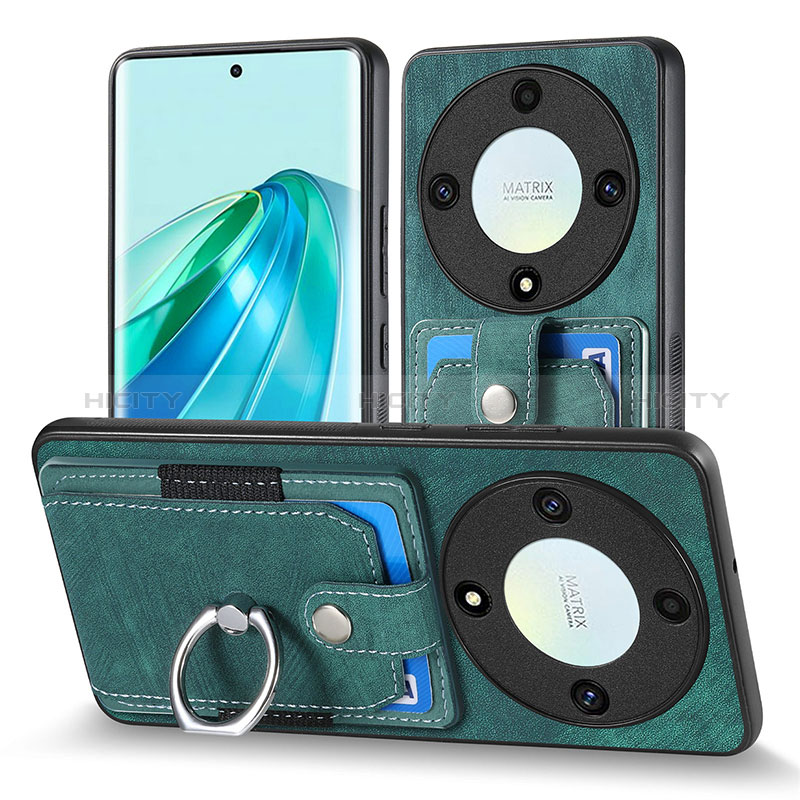 Coque Silicone Gel Motif Cuir Housse Etui SD2 pour Huawei Honor X9a 5G Vert Plus