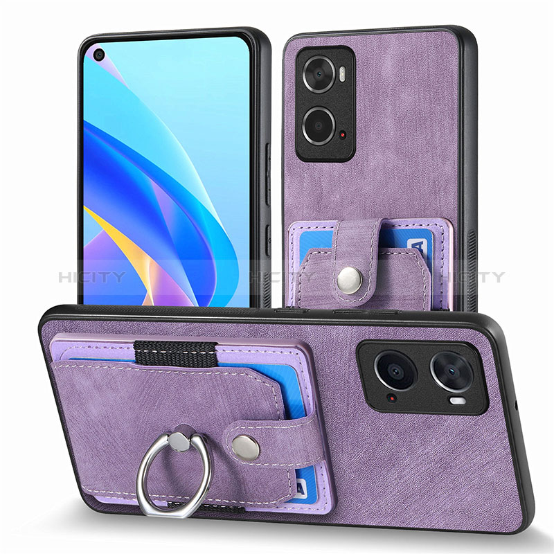 Coque Silicone Gel Motif Cuir Housse Etui SD2 pour Oppo A36 Violet Clair Plus