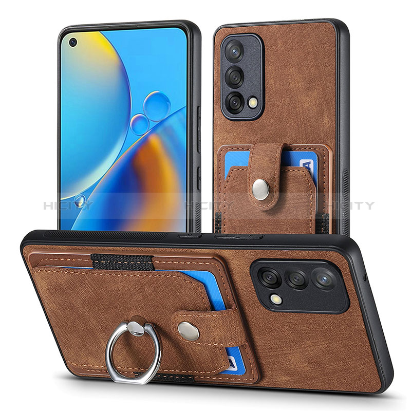 Coque Silicone Gel Motif Cuir Housse Etui SD2 pour Oppo A74 4G Marron Plus