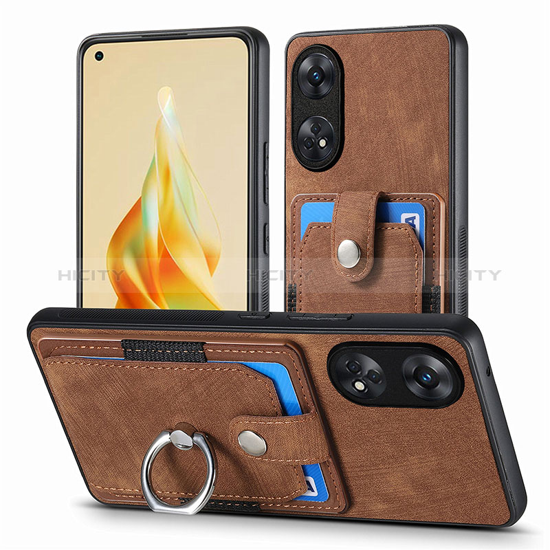 Coque Silicone Gel Motif Cuir Housse Etui SD2 pour Oppo Reno8 T 4G Marron Plus