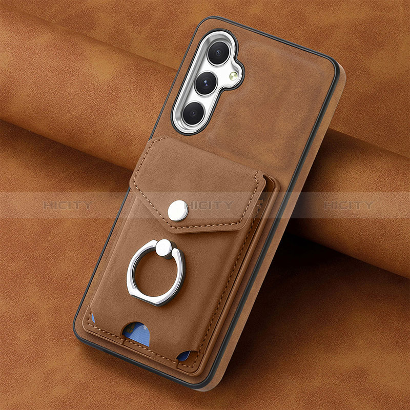 Coque Silicone Gel Motif Cuir Housse Etui SD2 pour Samsung Galaxy A34 5G Marron Plus