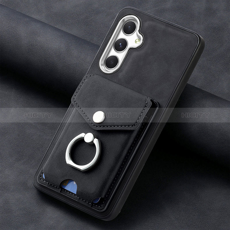 Coque Silicone Gel Motif Cuir Housse Etui SD2 pour Samsung Galaxy A34 5G Noir Plus