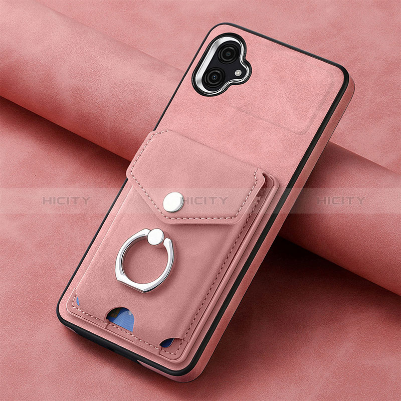 Coque Silicone Gel Motif Cuir Housse Etui SD2 pour Samsung Galaxy M04 Rose Plus