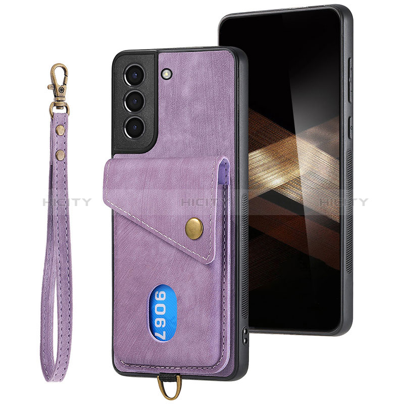 Coque Silicone Gel Motif Cuir Housse Etui SD2 pour Samsung Galaxy S24 Plus 5G Violet Clair Plus