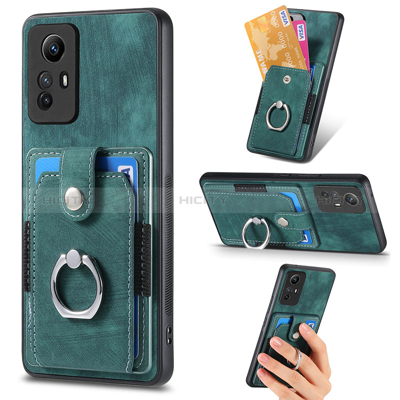 Coque Silicone Gel Motif Cuir Housse Etui SD2 pour Xiaomi Redmi Note 12S Vert Plus