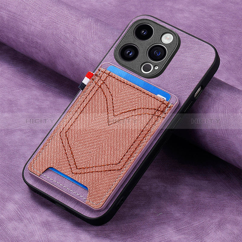 Coque Silicone Gel Motif Cuir Housse Etui SD3 pour Apple iPhone 13 Pro Violet Clair Plus