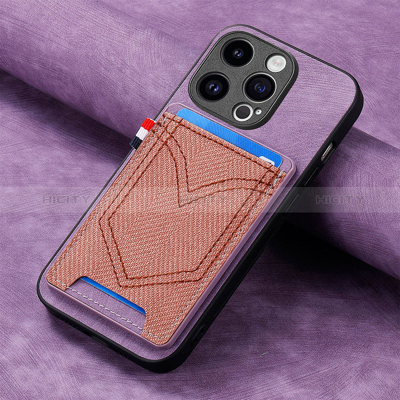 Coque Silicone Gel Motif Cuir Housse Etui SD3 pour Apple iPhone 16 Pro Max Violet Clair Plus