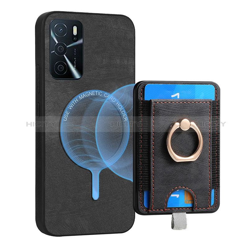 Coque Silicone Gel Motif Cuir Housse Etui SD3 pour Oppo A16 Noir Plus