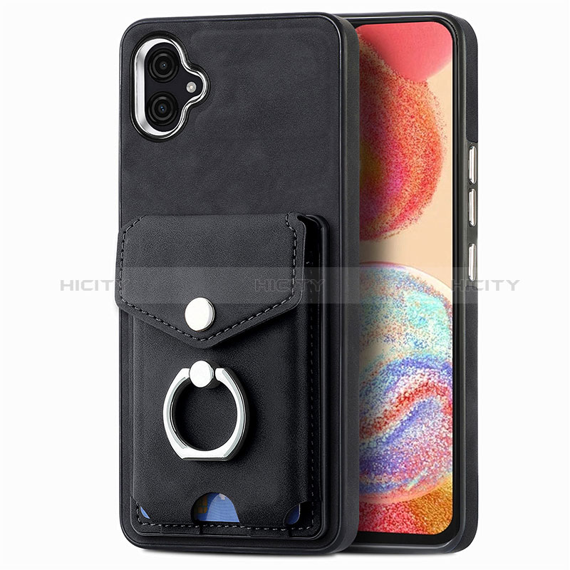 Coque Silicone Gel Motif Cuir Housse Etui SD3 pour Samsung Galaxy A04 4G Noir Plus