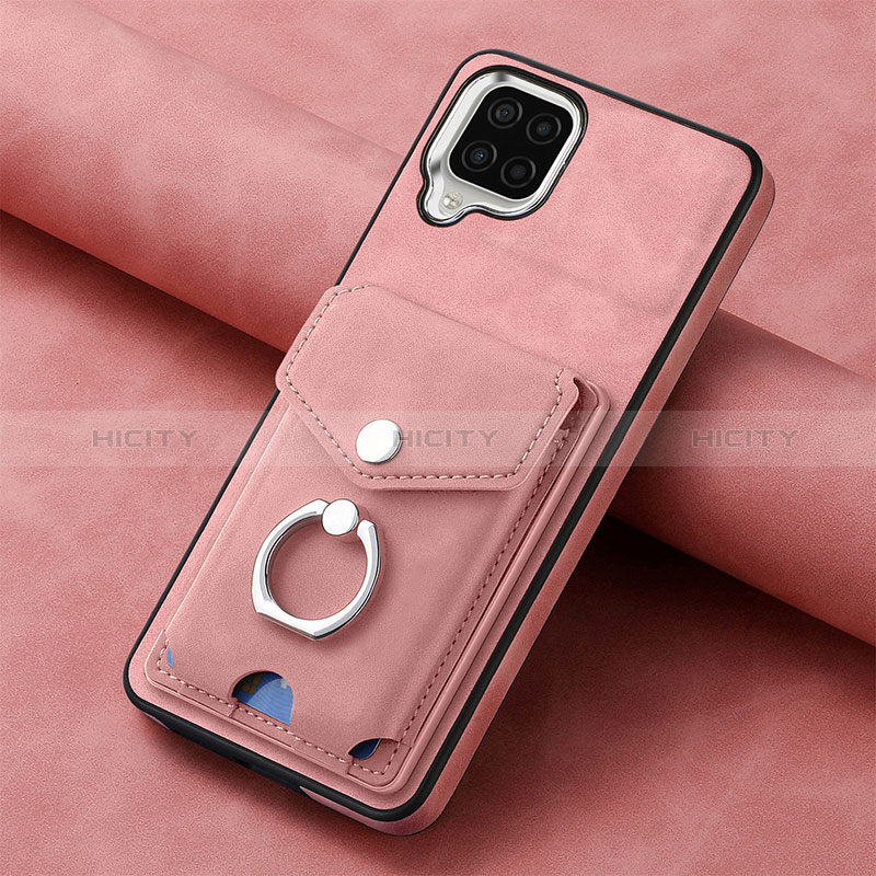 Coque Silicone Gel Motif Cuir Housse Etui SD3 pour Samsung Galaxy A12 5G Rose Plus