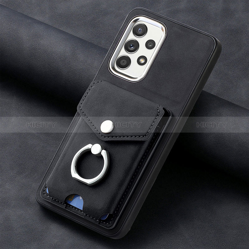 Coque Silicone Gel Motif Cuir Housse Etui SD3 pour Samsung Galaxy A33 5G Noir Plus