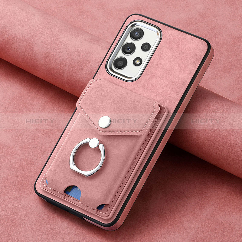 Coque Silicone Gel Motif Cuir Housse Etui SD3 pour Samsung Galaxy A33 5G Rose Plus