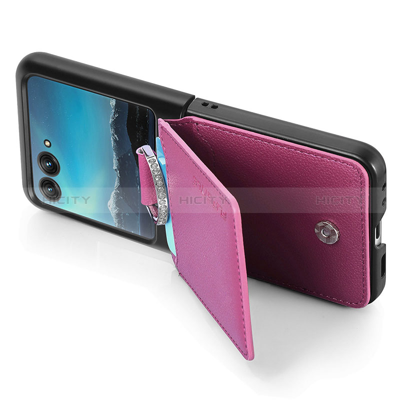 Coque Silicone Gel Motif Cuir Housse Etui SD4 pour Motorola Moto Razr 40 Ultra 5G Plus