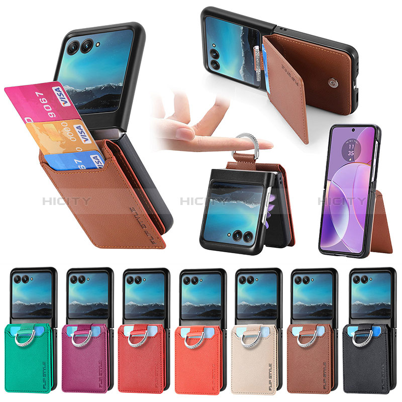 Coque Silicone Gel Motif Cuir Housse Etui SD4 pour Motorola Moto Razr 40 Ultra 5G Plus