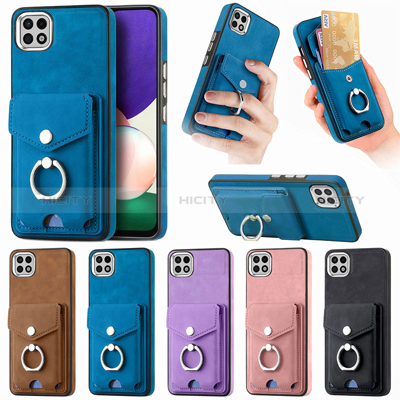 Coque Silicone Gel Motif Cuir Housse Etui SD4 pour Samsung Galaxy A22 5G Plus