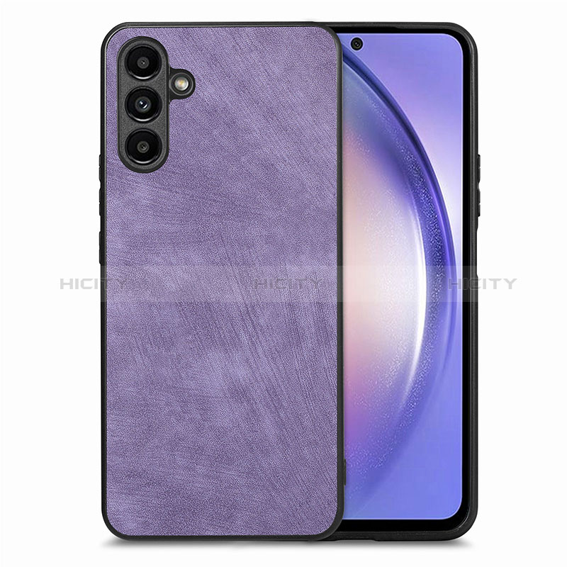 Coque Silicone Gel Motif Cuir Housse Etui SD4 pour Samsung Galaxy A54 5G Violet Clair Plus