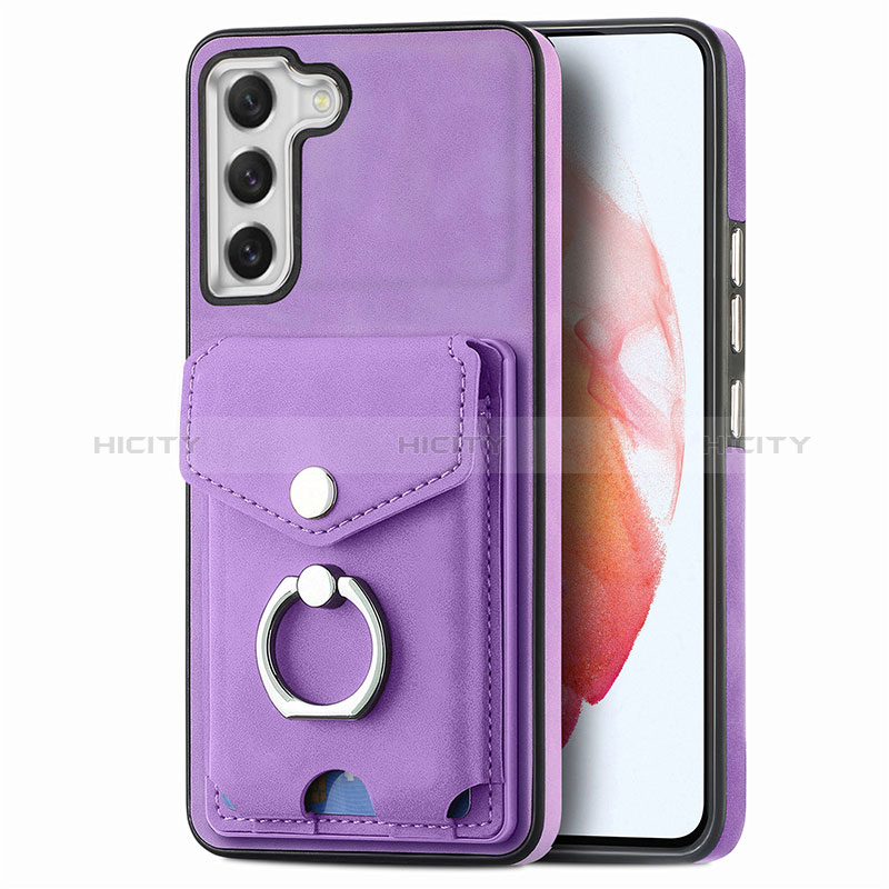 Coque Silicone Gel Motif Cuir Housse Etui SD4 pour Samsung Galaxy S21 FE 5G Violet Plus