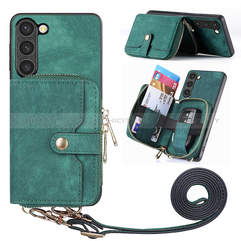 Coque Silicone Gel Motif Cuir Housse Etui SD4 pour Samsung Galaxy S25 Plus 5G Vert Plus